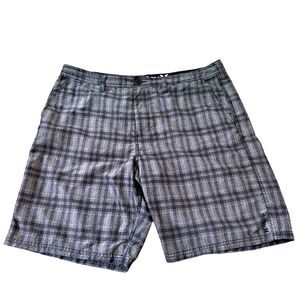 Hurley grey plaid board shorts